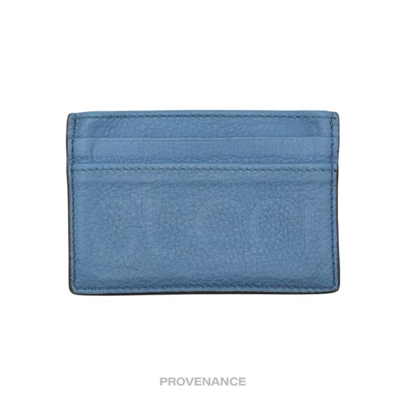 🔴 Gucci Large Logo Card Holder Wallet - Powder Blue Leather - Picture 1 of 6